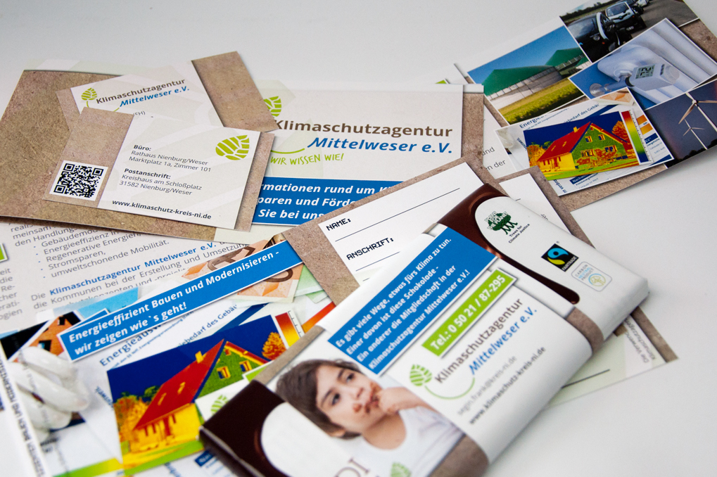 Corporate Identity / Corporate Design Muster Druckerzeugnisse Klimaschutzagentur Mittelweser