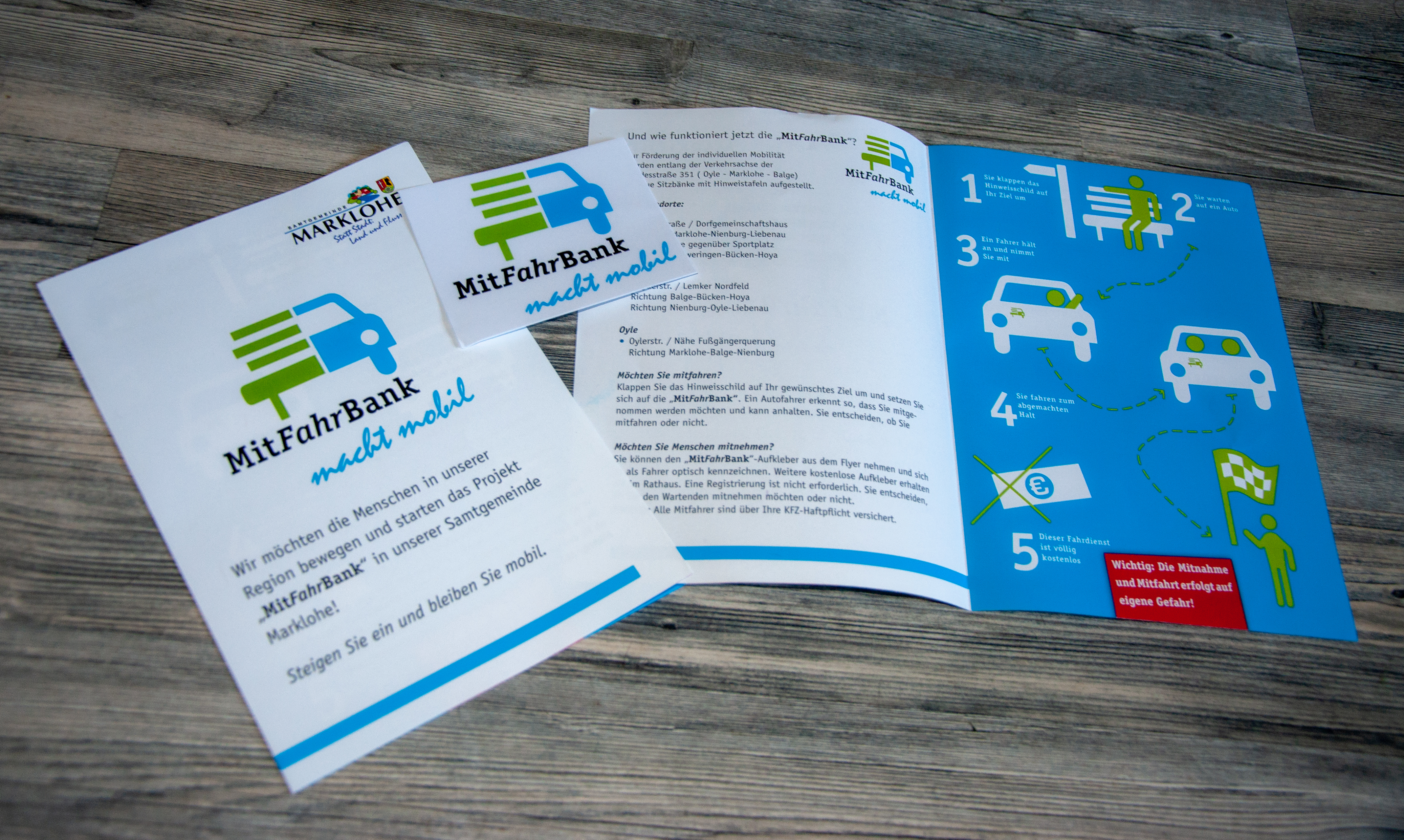 Flyer gratis als Spende: MitFahrBank