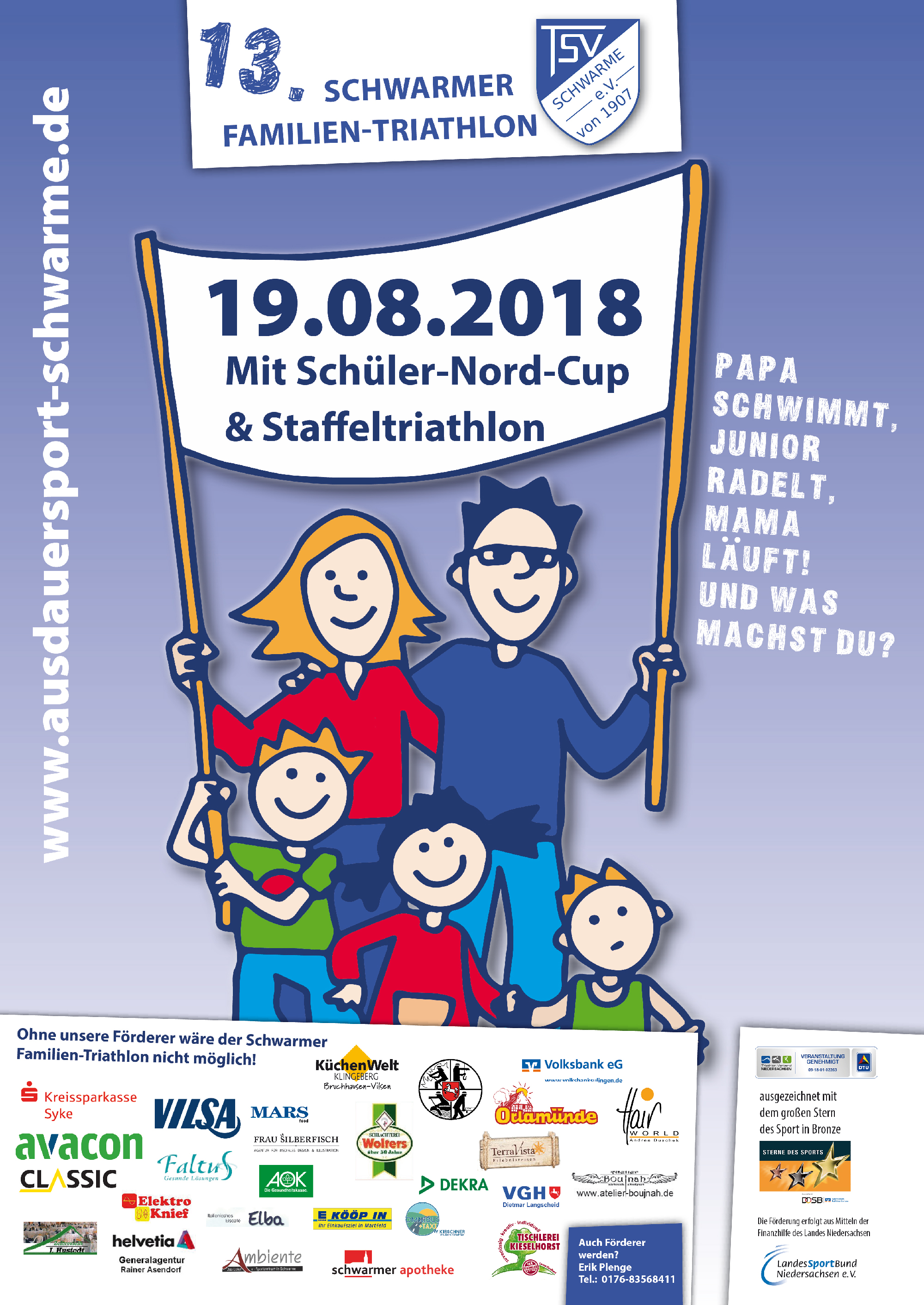 Plakat gratis als Spende: Triathlon Schwarme